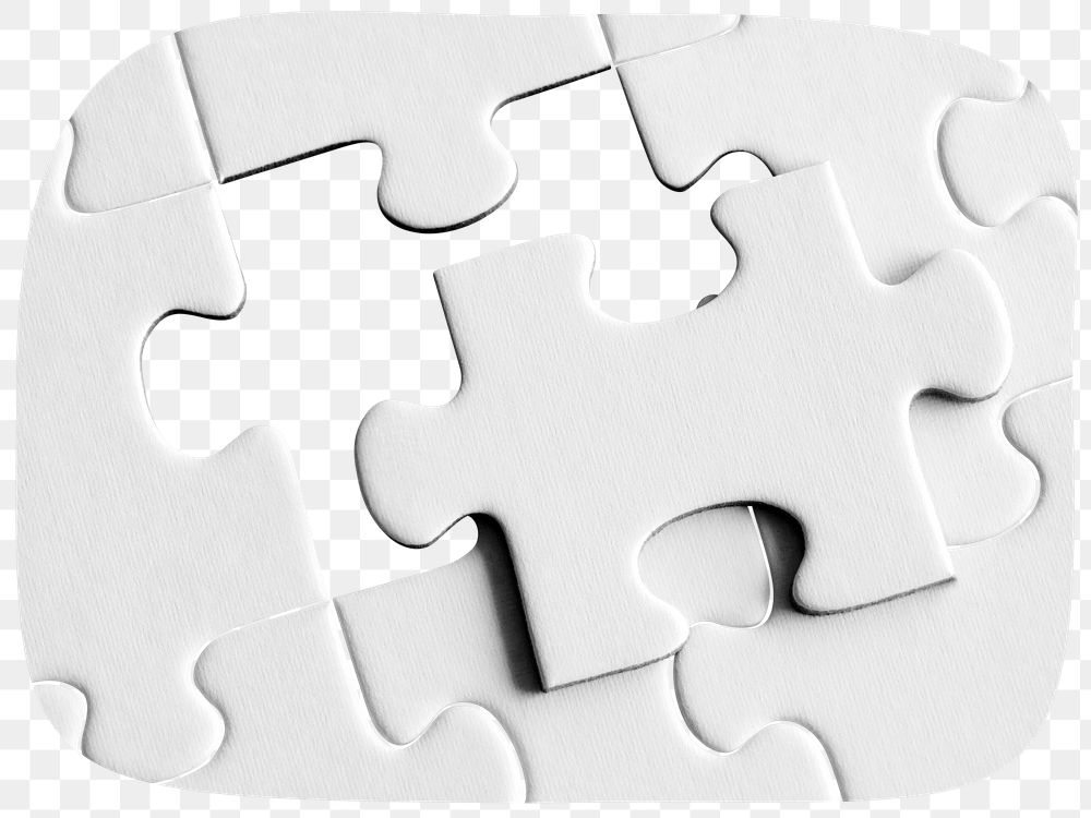 Jigsaw png sticker, puzzle cut out, transparent background
