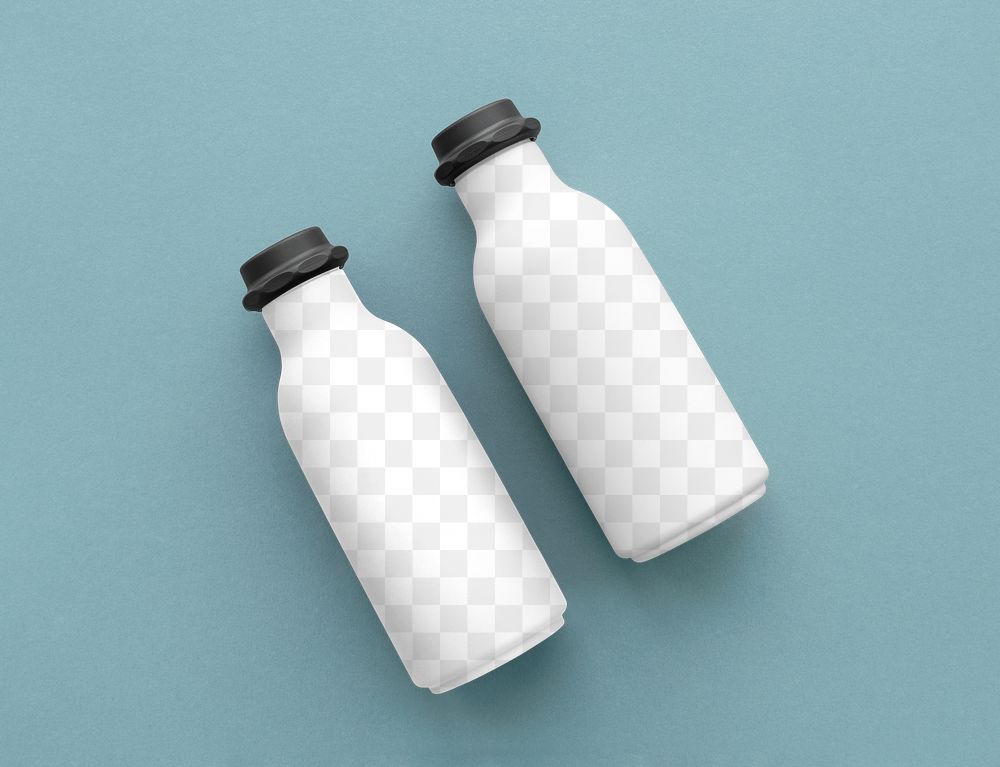Water bottle png mockup, portable, travel, transparent design