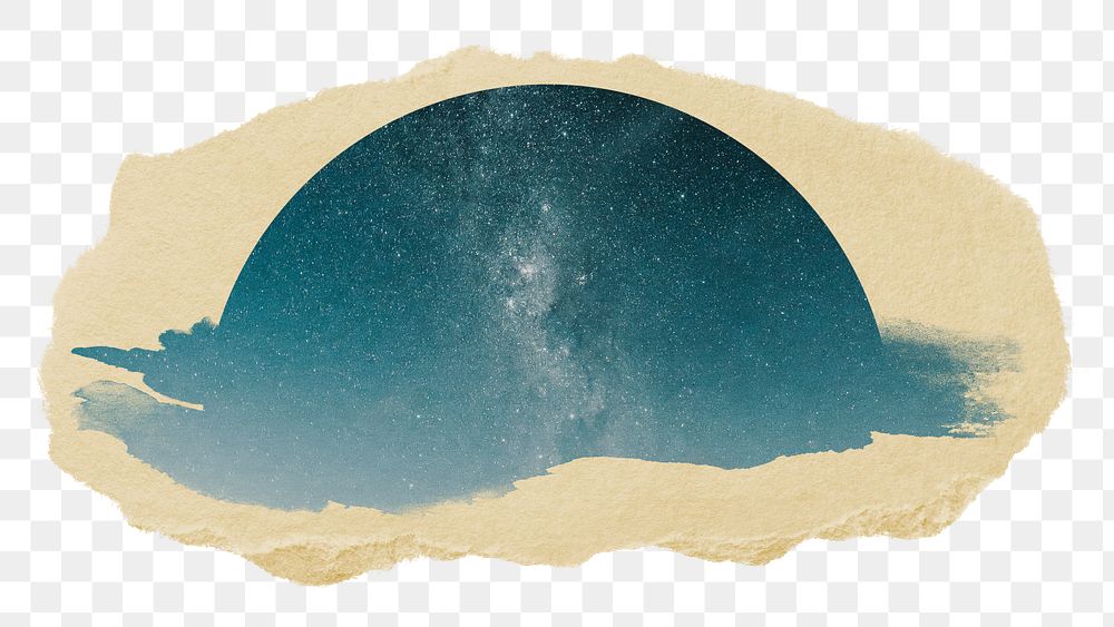 PNG Beautiful milky way in the night sky, collage element, transparent background