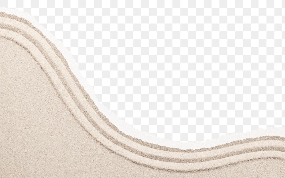 Sand png torn border, zen garden, transparent background