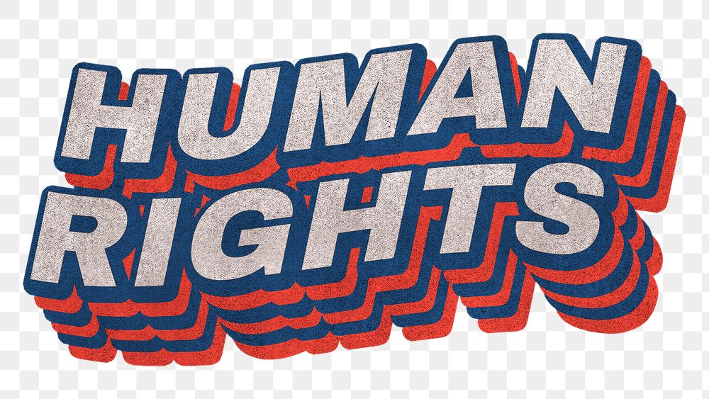 Human rights layered png message typography