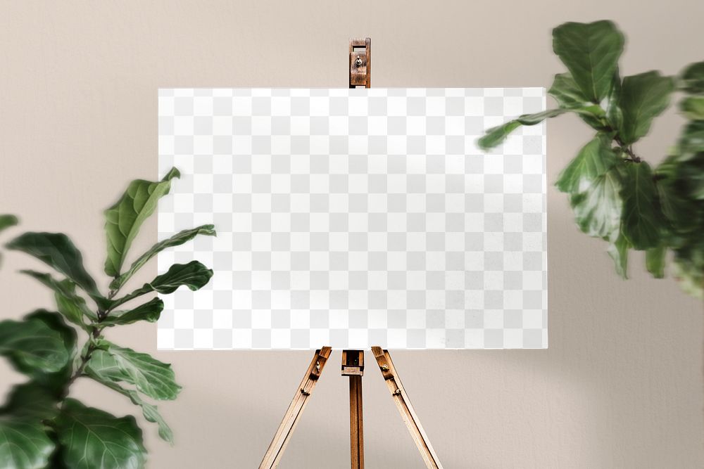 Easel png mockup, transparent design 