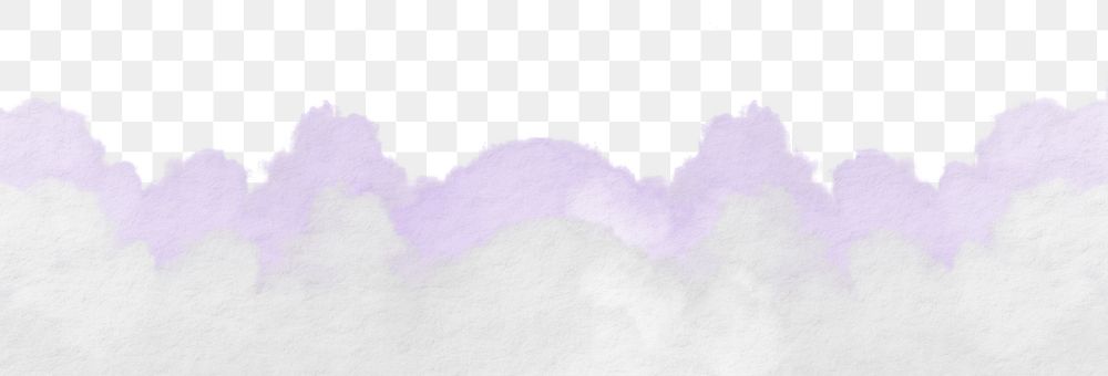 Cloud border png, purple design, transparent background