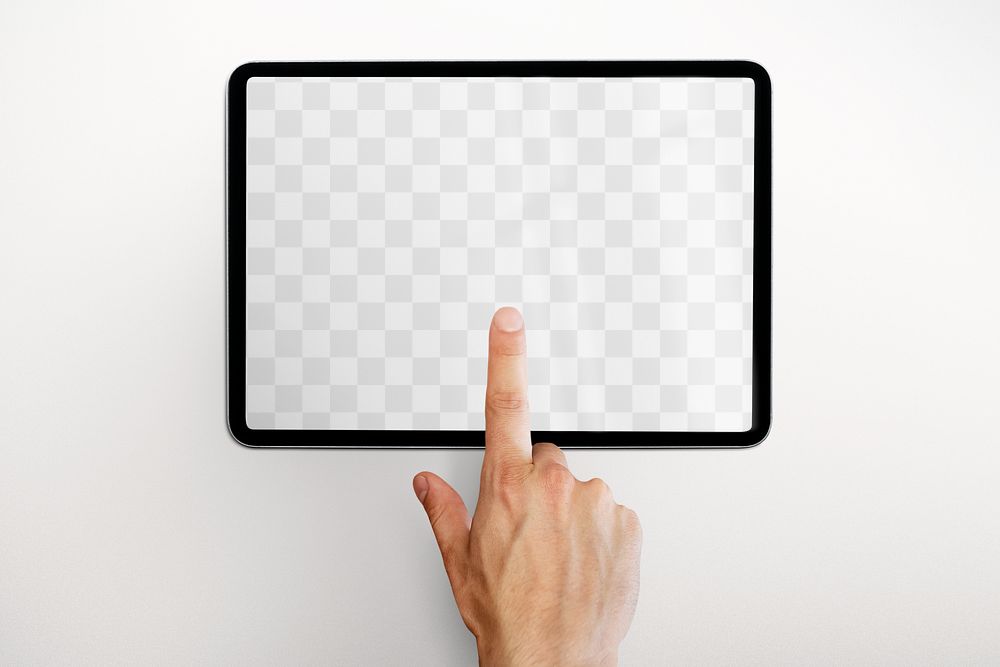 Tablet screen png mockup, digital device, transparent design
