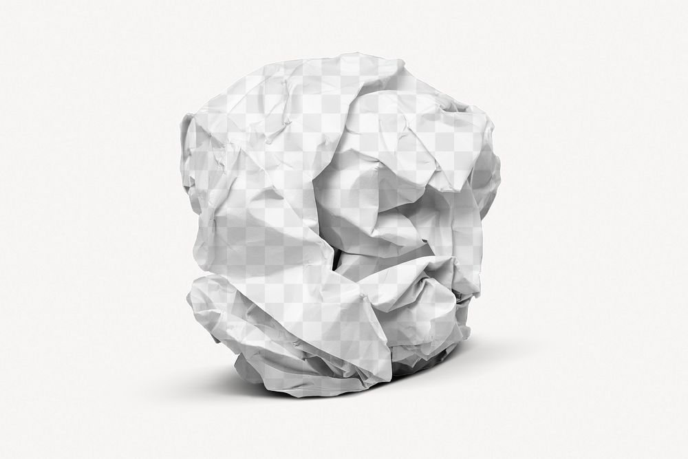 Crumpled paper png mockup, transparent design