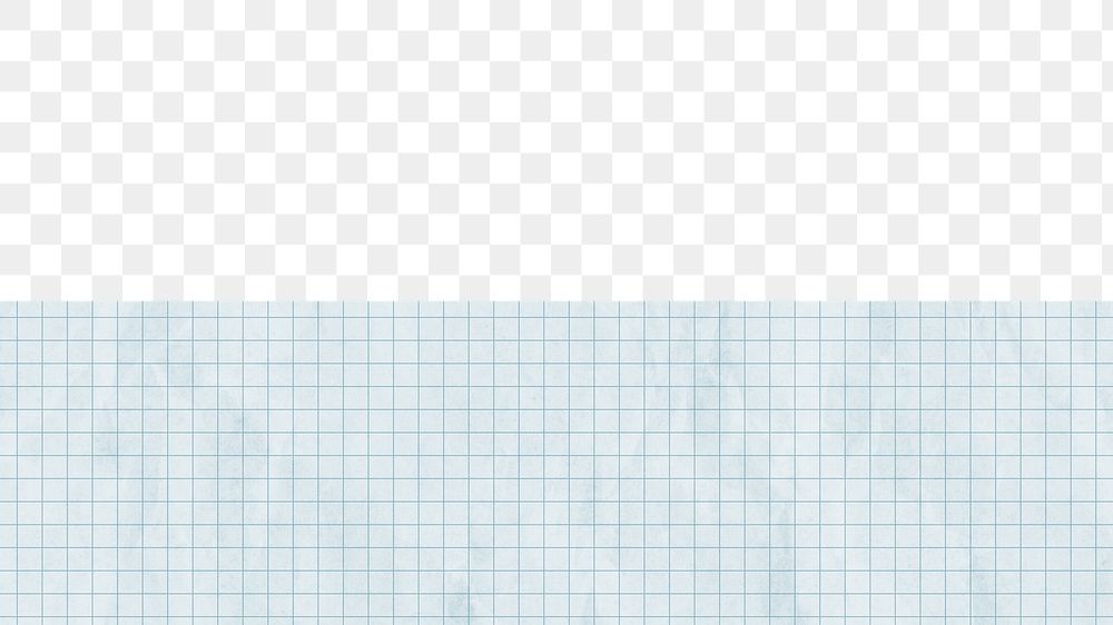 Grid paper png border, blue design, transparent background