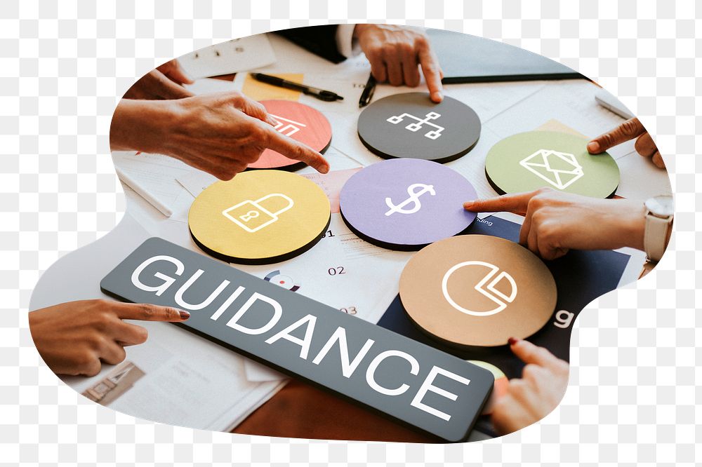 Guidance  png word business people cutout on transparent background