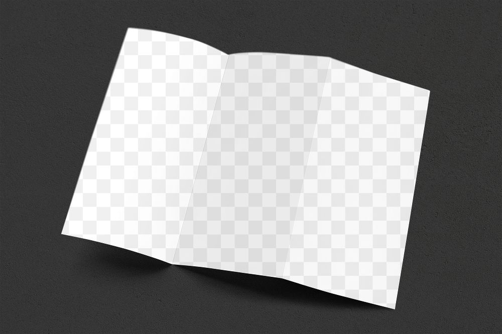 Tri-fold brochure png mockup, transparent design