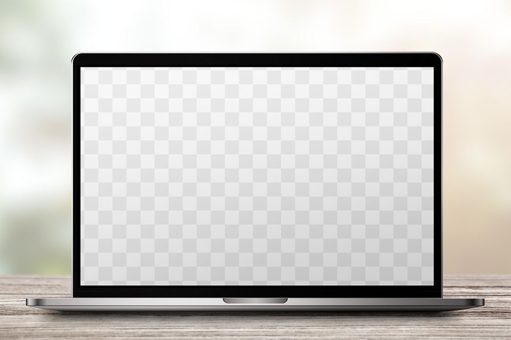 Laptop mockup png, editable screen transparent design