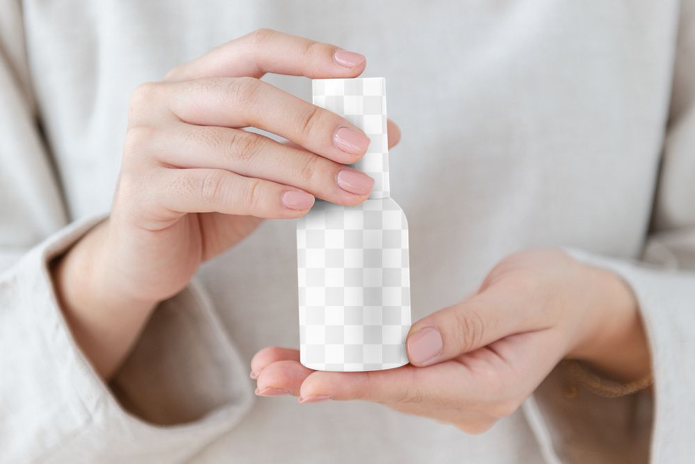 Skincare bottle mockup, png transparent