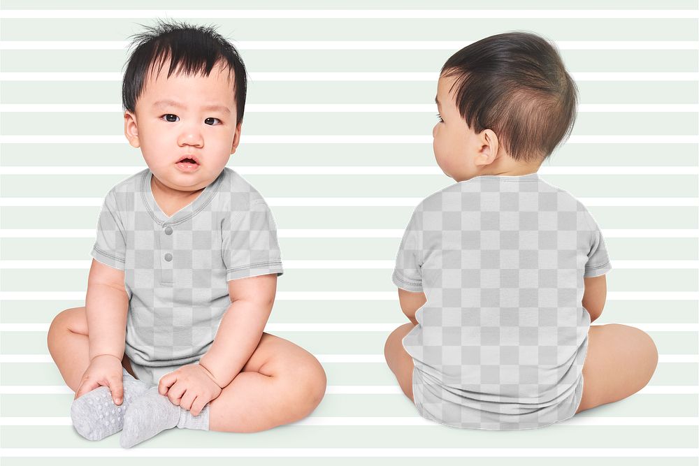 Png baby's clothing mockup in studio