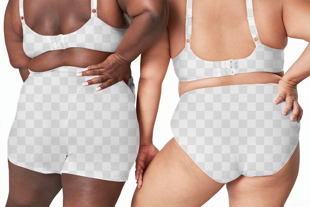 Size inclusive png fashion mockup lingerie apparel