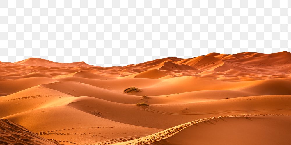 Orange desert png landscape border, nature image, transparent background