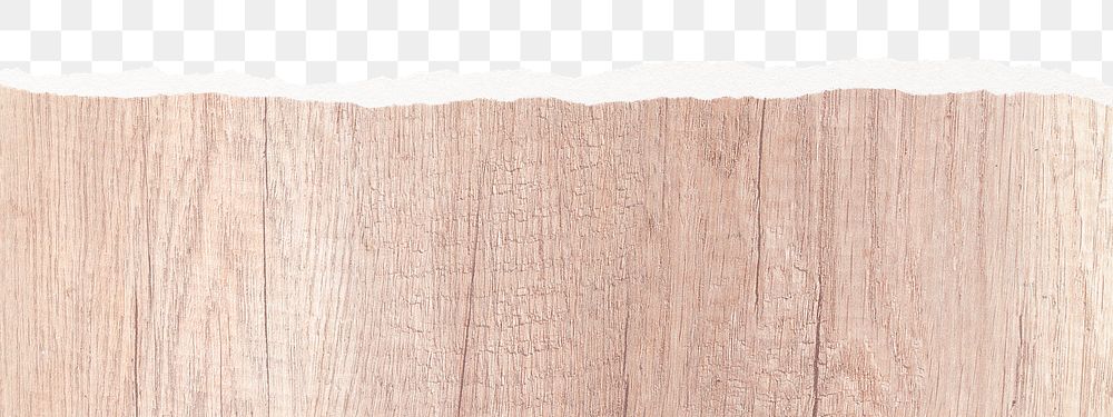 Wood texture png border, ripped paper effect, transparent background