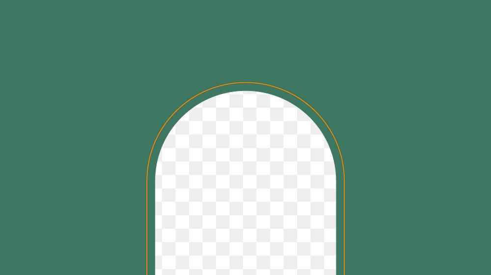 Arch png frame, aesthetic green design, transparent background