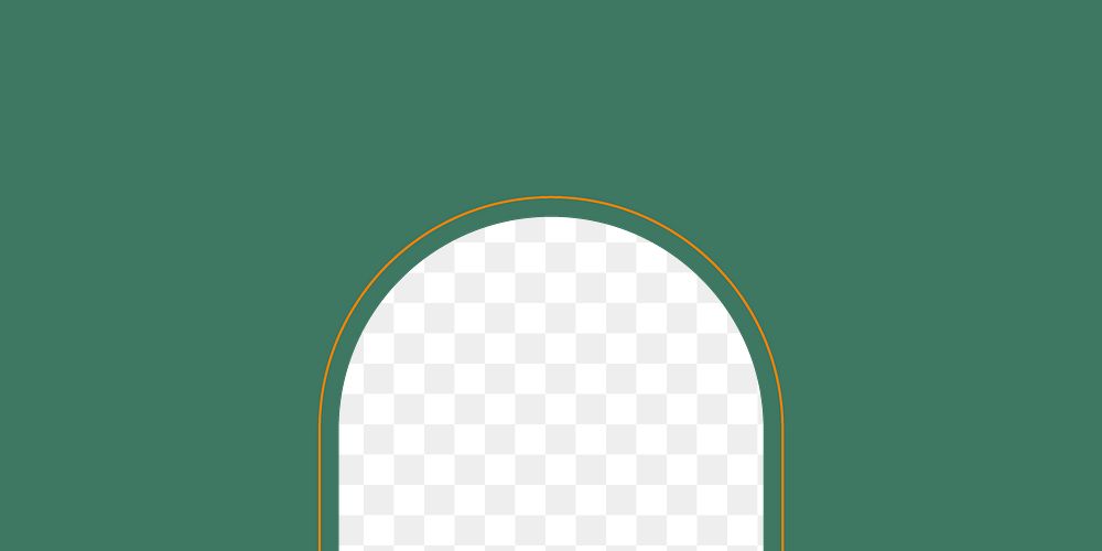 Arch png frame, aesthetic green design, transparent background