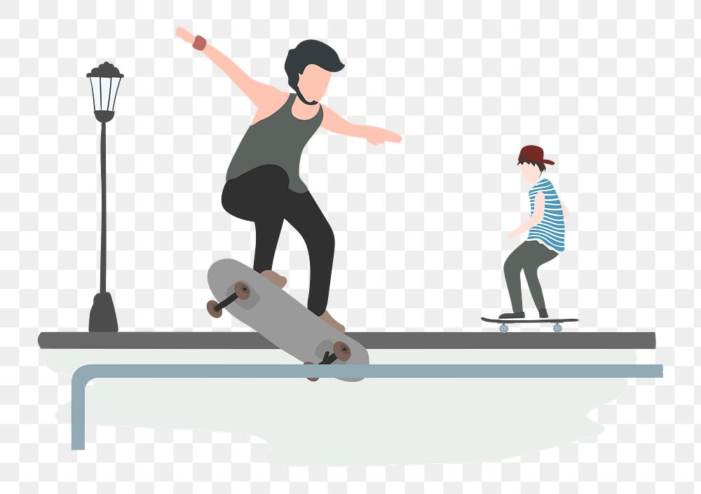 Skateboarder  png sticker, transparent background