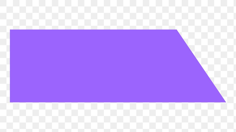 Purple badge png trapezoid sticker, geometric shape collage element on transparent background