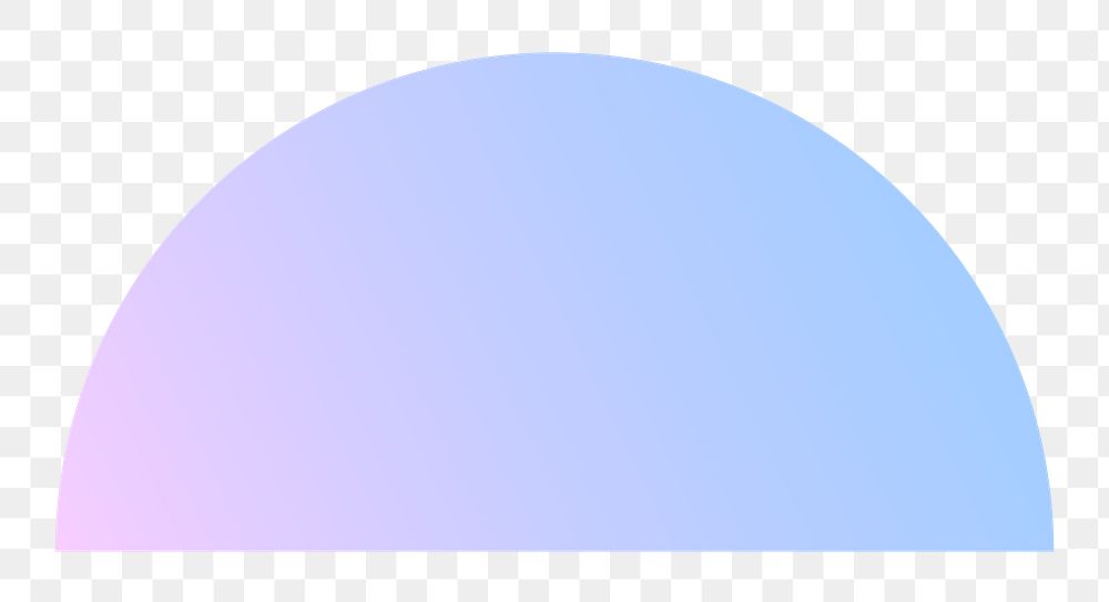 Blue semi-circle png sticker, transparent background