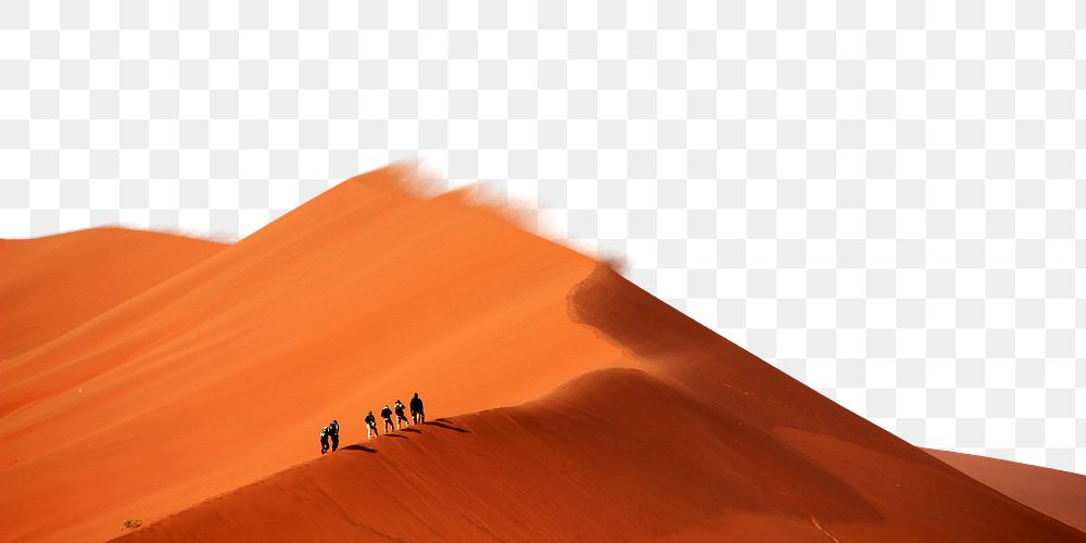Orange desert png landscape border, nature image, transparent background