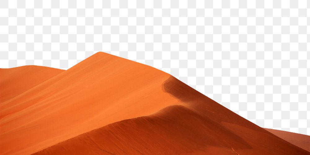 Orange desert png landscape border, nature image, transparent background