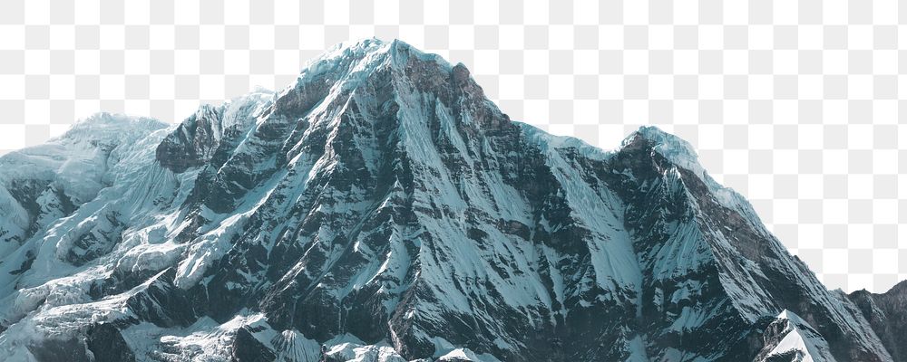 Mount Annapurna png border, beautiful scenery, transparent background