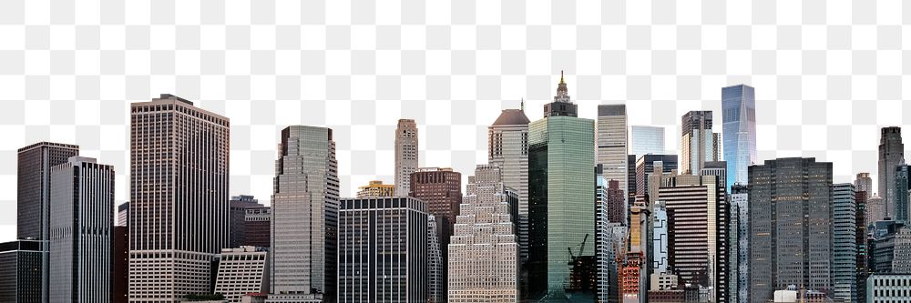 Png cityscape border, New York City, transparent background