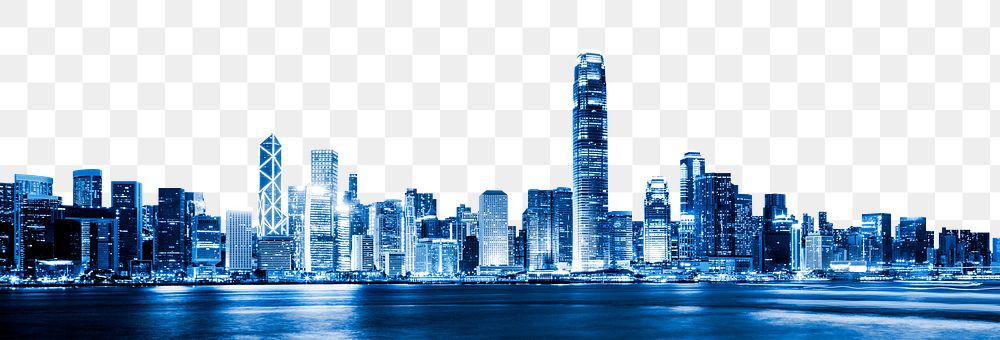 Png skyline border, Hong Kong, transparent background