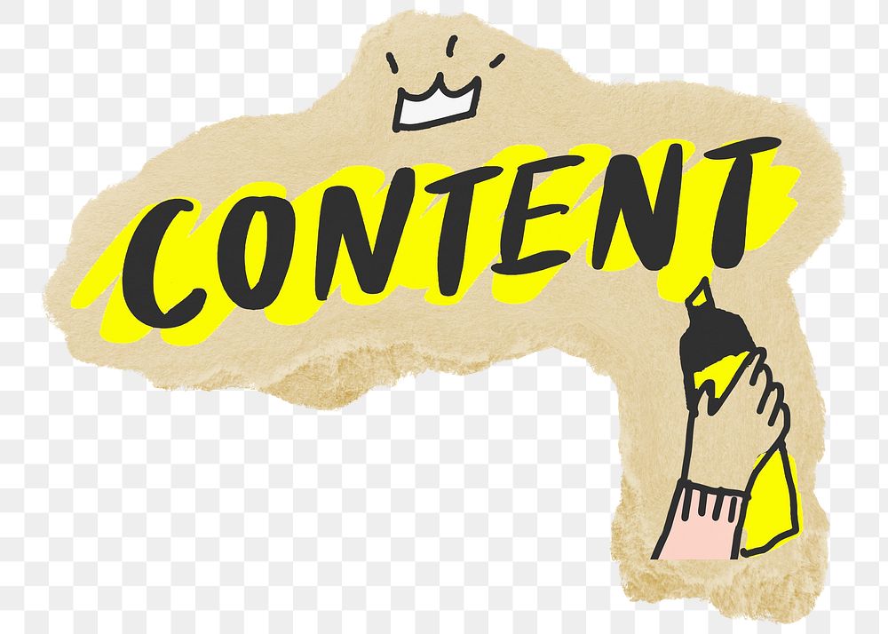 Content typography png sticker, transparent background