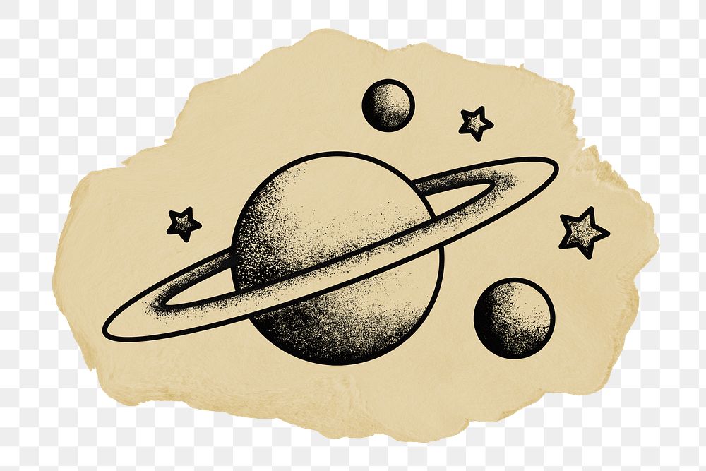 Planet Saturn png sticker, transparent background