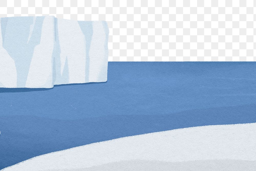 Arctic landscape png border, transparent background