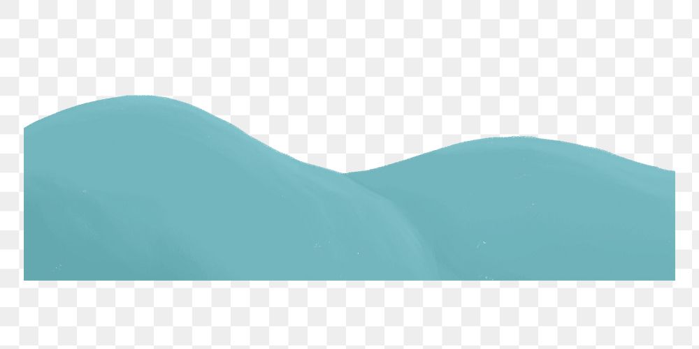 Teal wavy shape png sticker, transparent background