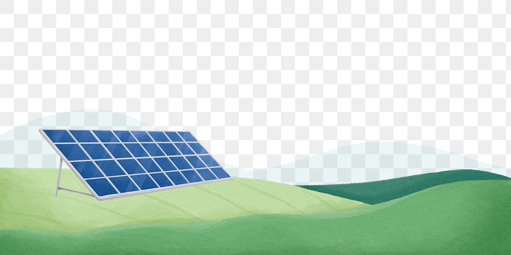 Solar panel png border, transparent background