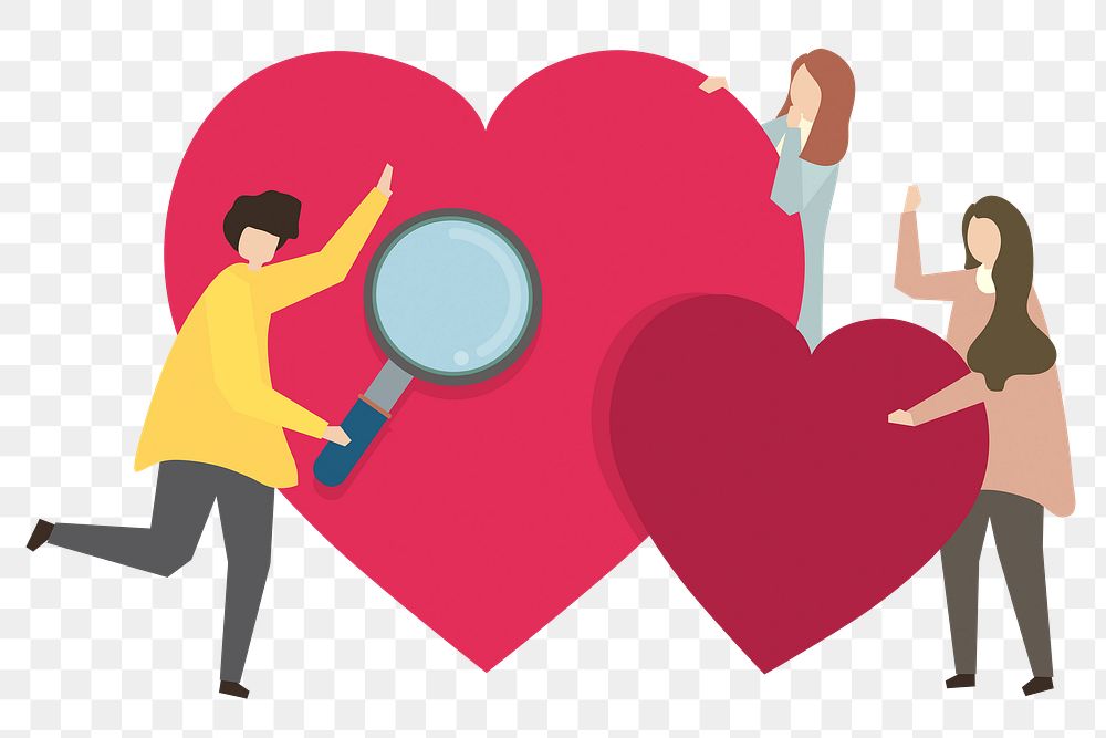 Png dating sticker, matchmaking, transparent background