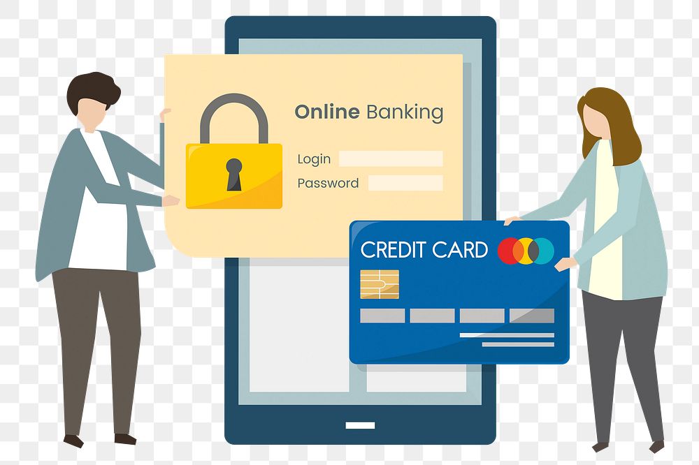 Png sticker, online banking, transparent background