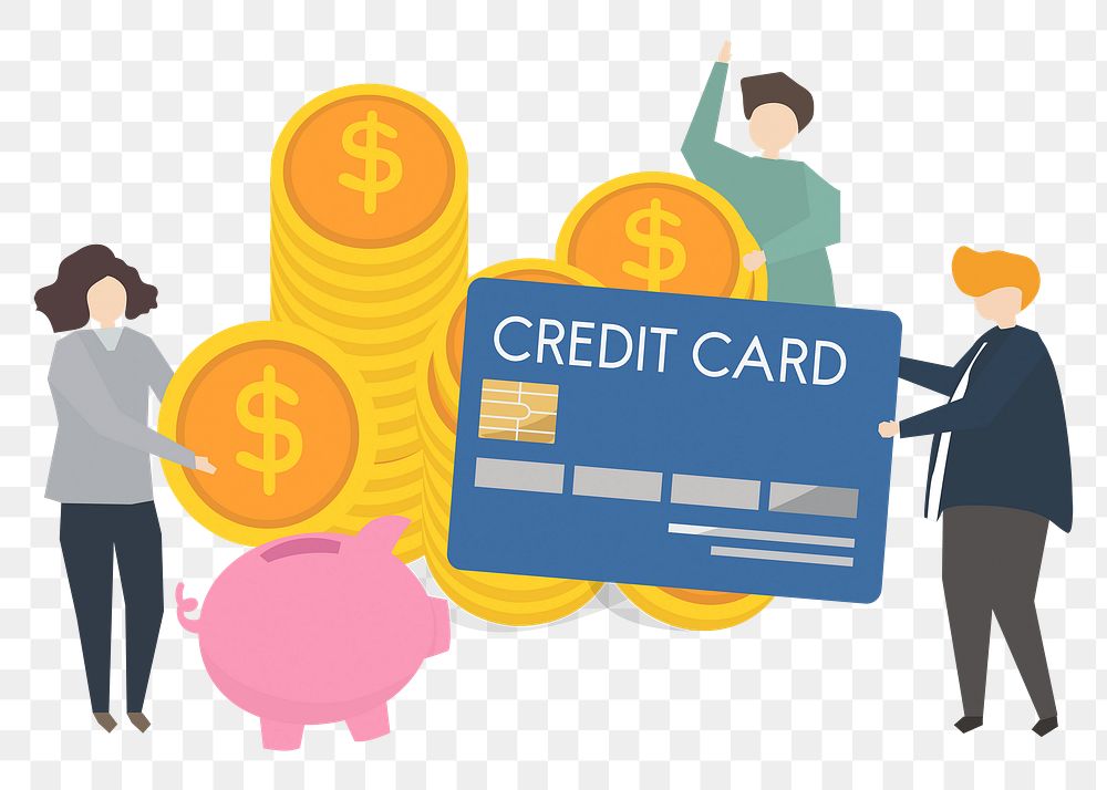 Png financial sticker, credit card, transparent background