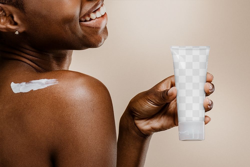 Skincare tube mockup, png transparent