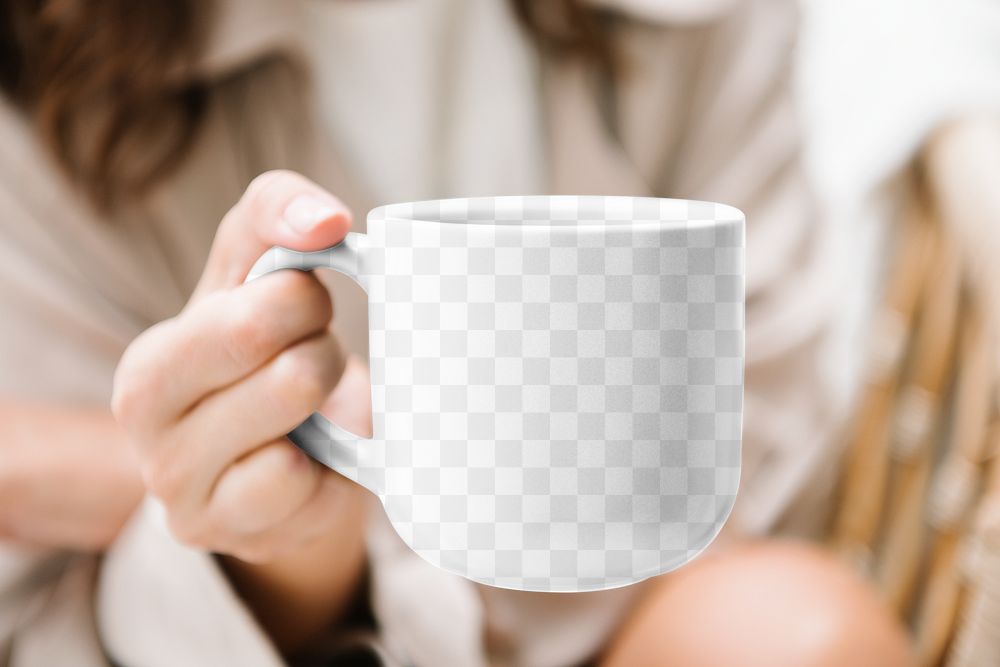 Coffee mug mockup, png transparent