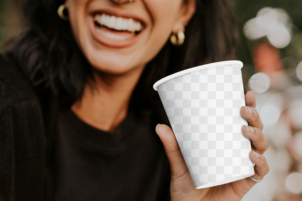 Paper cup png mockup, transparent design