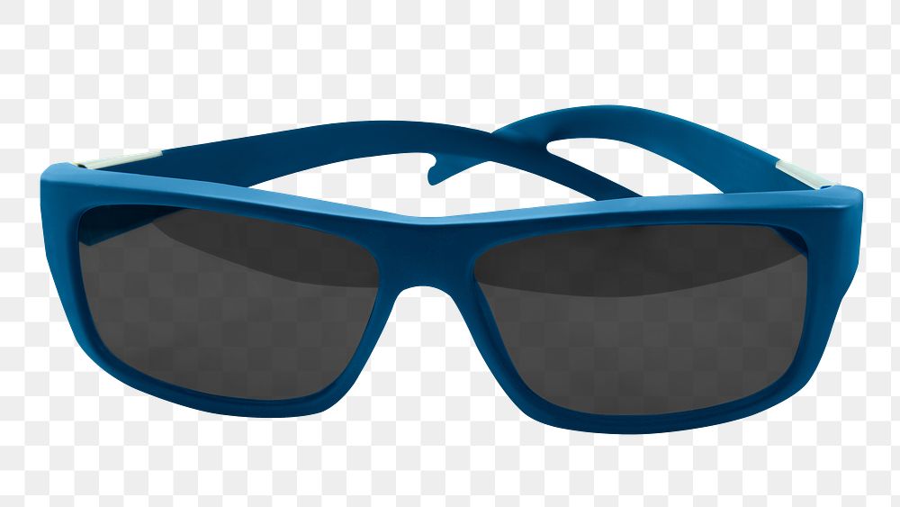 Blue sunglasses png sticker, transparent background