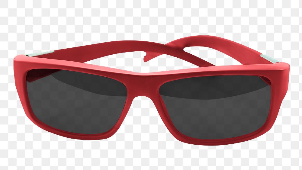 Red  sunglasses png sticker, transparent background