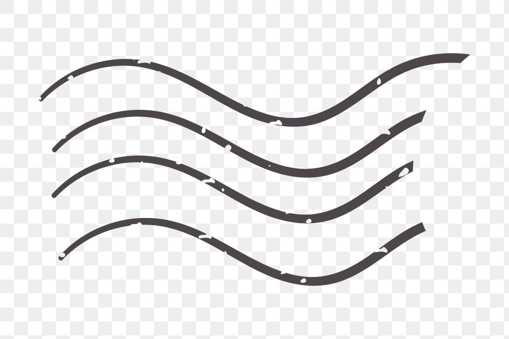 Wave png line art sticker, transparent background