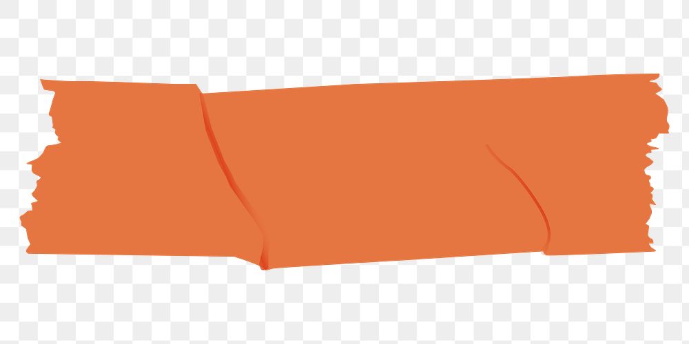 Orange washi tape png sticker, transparent background