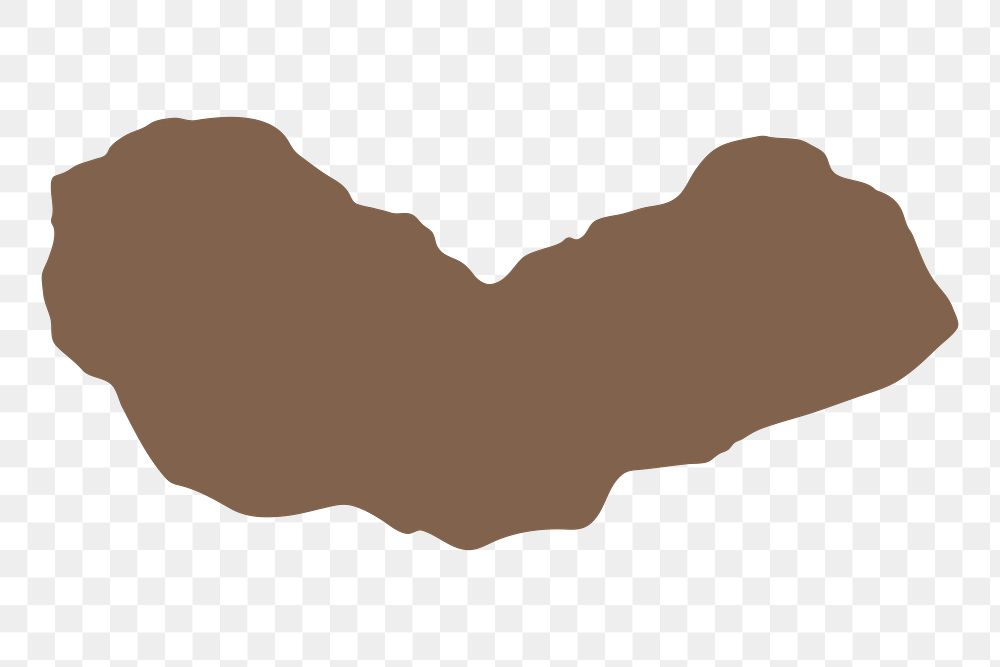 Brown abstract shape png sticker, transparent background