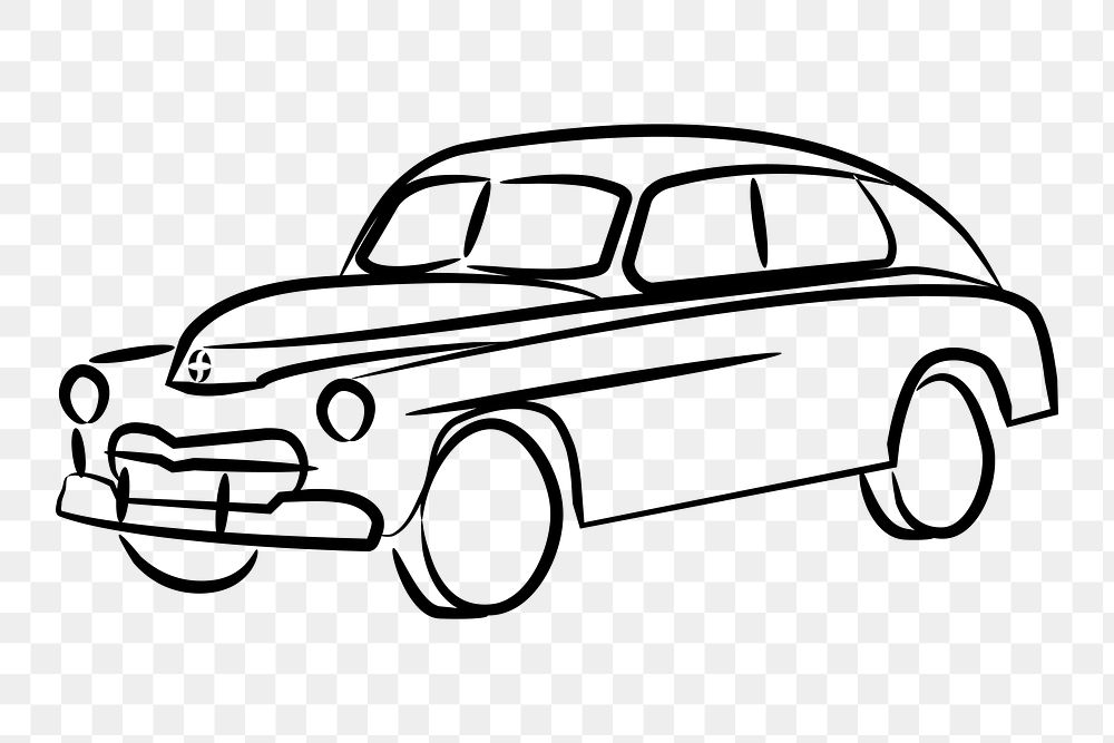 Retro car png sticker illustration, transparent background. Free public domain CC0 image.