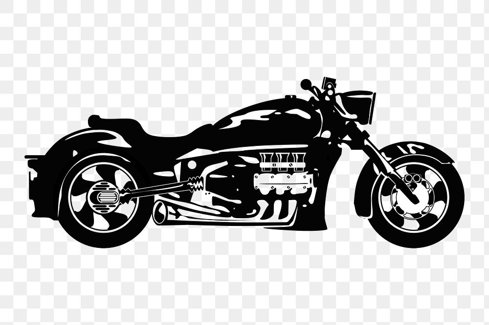 Cruiser motorcycle png sticker illustration, transparent background. Free public domain CC0 image.