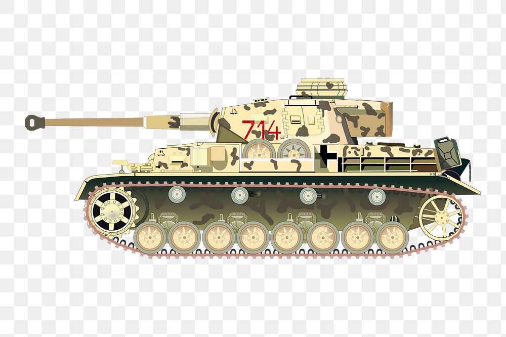 Panzer Tank png sticker illustration, transparent background. Free public domain CC0 image.