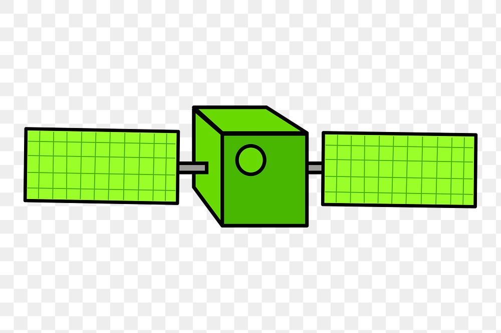 Green satellite png sticker illustration, transparent background. Free public domain CC0 image.