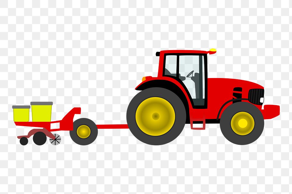 Farm tractor png sticker illustration, transparent background. Free public domain CC0 image.