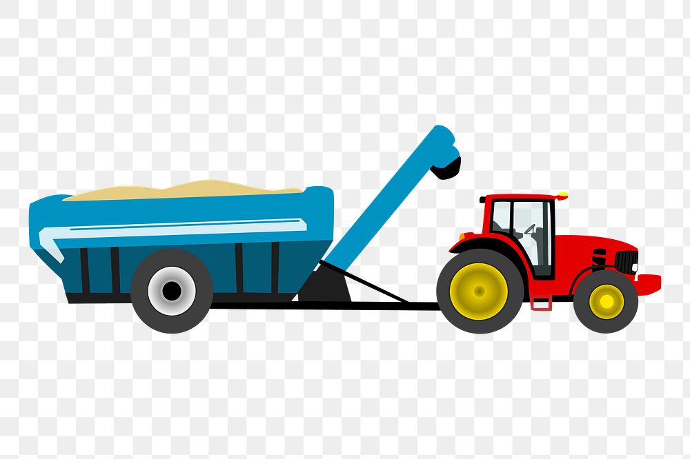 Farm tractor png sticker illustration, transparent background. 